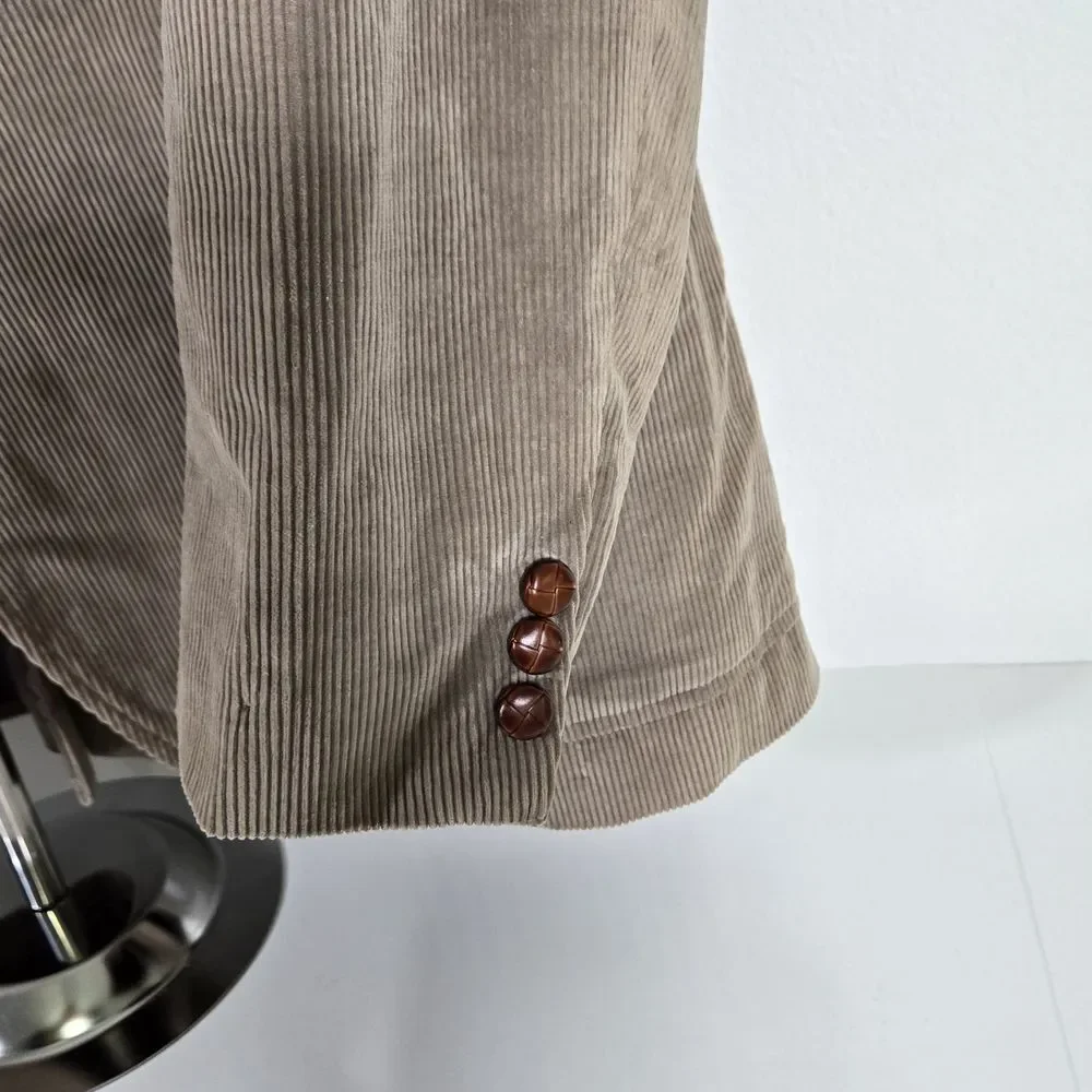 Vintage Jordache Mens‎ 46R Corduroy Sport Coat Blazer Brown Jacket